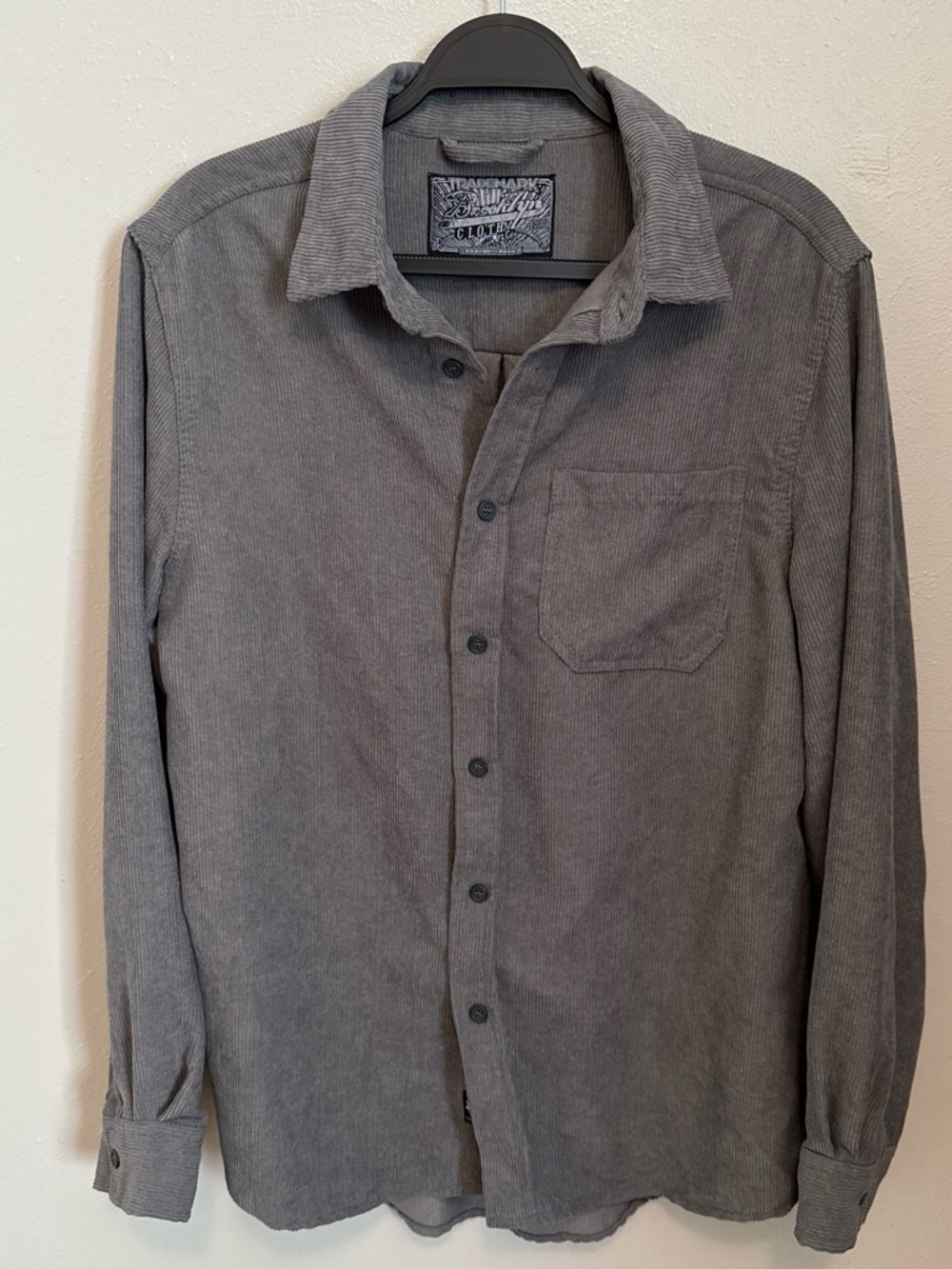 Brooklyn Cloth Gray Corduroy Button-Down Shirt